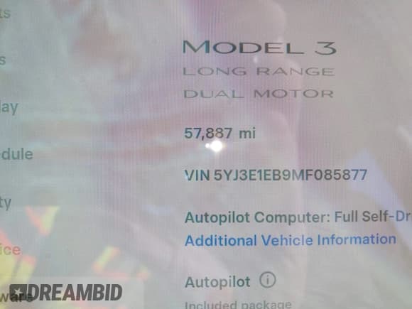 ✅ 2021 Tesla Model 3 Long Range • VIN: 5YJ3E1EB9MF085877 • Lot: 43682788. Wystawiony na IAAI z przebiegiem 57 887 mil. Bezpłatny archiwum sprzedaży aukcyjnych z USA i szczegółowy raport historii pojazdu na DreamBid. Zdjęcie 7.