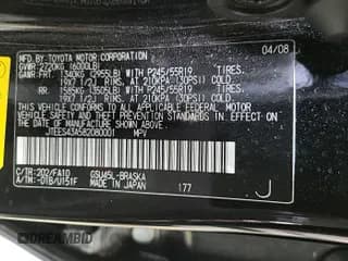 ✅ 2008 Toyota Highlander Sport • VIN: JTEES43A582080001 • Lot: 43943619. Listed on IAAI with 146,951 mi. Free auction sales archive from the USA and detailed vehicle history report at DreamBid. Image 1.