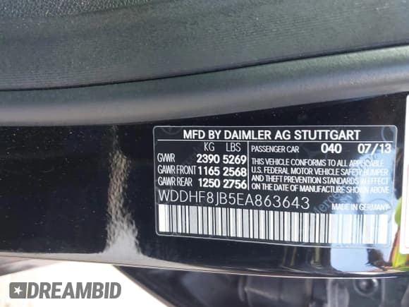 ✅ 2014 Mercedes-Benz E 350 Luxury • VIN: WDDHF8JB5EA863643 • Лот: 42976994. Опубликован ранее на IAAI с пробегом 121 856 миль. Бесплатный доступ к архиву аукционных продаж из США и подробный отчёт об истории автомобиля на DreamBid. Изображение 9.