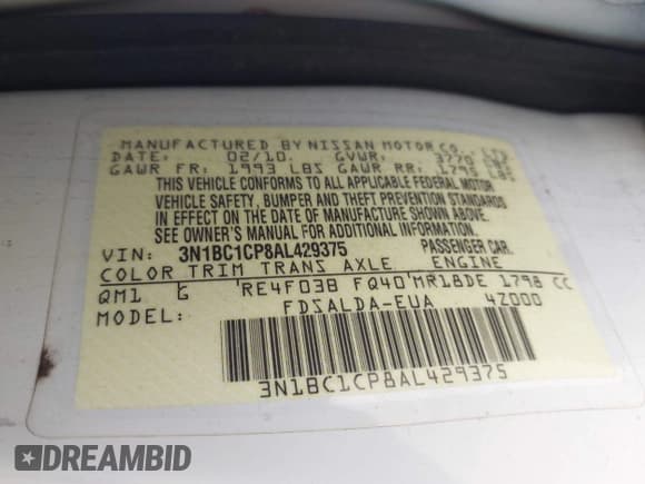 ✅ 2010 Nissan Versa S • VIN: 3N1BC1CP8AL429375 • Lot: 43152040. Wystawiony na IAAI z przebiegiem 124 061 mil. Bezpłatny archiwum sprzedaży aukcyjnych z USA i szczegółowy raport historii pojazdu na DreamBid. Zdjęcie 9.