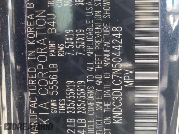 ✅ 2022 Kia EV6 Wind • VIN: KNDC3DLC7N5044248 • Лот: 63352534. Опубликован ранее на Copart с пробегом 16 797 миль. Бесплатный доступ к архиву аукционных продаж из США и подробный отчёт об истории автомобиля на DreamBid. Изображение 15.