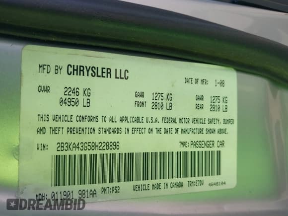 ✅ 2008 Dodge Charger • VIN: 2B3KA43G58H228896 • Лот: 42950649. Опубликован ранее на IAAI с пробегом 113 133 миль. Бесплатный доступ к архиву аукционных продаж из США и подробный отчёт об истории автомобиля на DreamBid. Изображение 9.