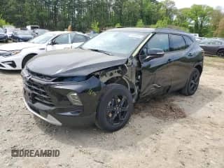 2024 Chevrolet Blazer LT with VIN 3GNKBJRS6RS199484, listed as a Copart auction lot 56480945 with 9,255 mi miles and Salvage title. Bid and sale history available at DreamBid. Image 1.