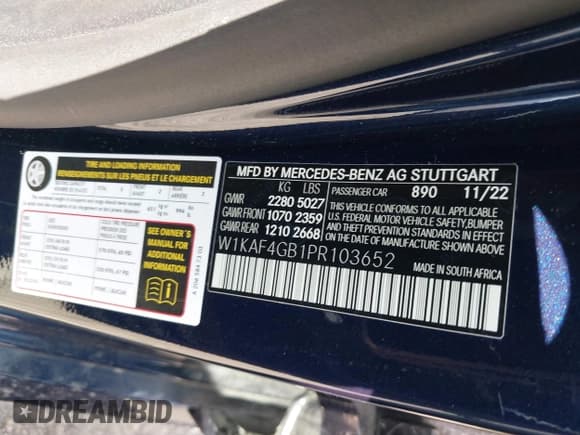 ✅ 2023 Mercedes-Benz C 300 • VIN: W1KAF4GB1PR103652 • Лот: 42016608. Опубликован ранее на IAAI с пробегом 11 935 миль. Бесплатный доступ к архиву аукционных продаж из США и подробный отчёт об истории автомобиля на DreamBid. Изображение 9.