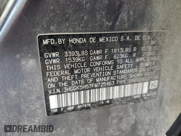 ✅ 2015 Honda Fit LX • VIN: 3HGGK5H57FM725463 • Лот: 91821645. Опубликован ранее на Copart с пробегом Не указан. Бесплатный доступ к архиву аукционных продаж из США и подробный отчёт об истории автомобиля на DreamBid. Изображение 12.