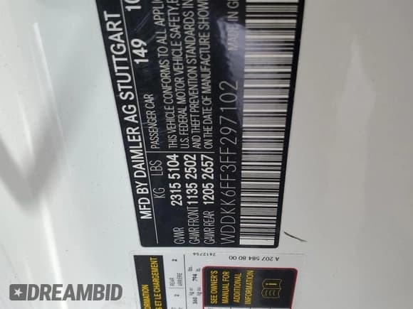 ✅ 2015 Mercedes-Benz E 400 • VIN: WDDKK6FF3FF297102 • Lot: 60087925. Listed on Copart with Not provided. Free auction sales archive from the USA and detailed vehicle history report at DreamBid. Image 13.