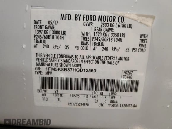 ✅ 2017 Ford Explorer • VIN: 1FM5K8B87HGD12560 • Лот: 84609874. Опубликован ранее на Copart с пробегом 143 690 миль. Бесплатный доступ к архиву аукционных продаж из США и подробный отчёт об истории автомобиля на DreamBid. Изображение 14.