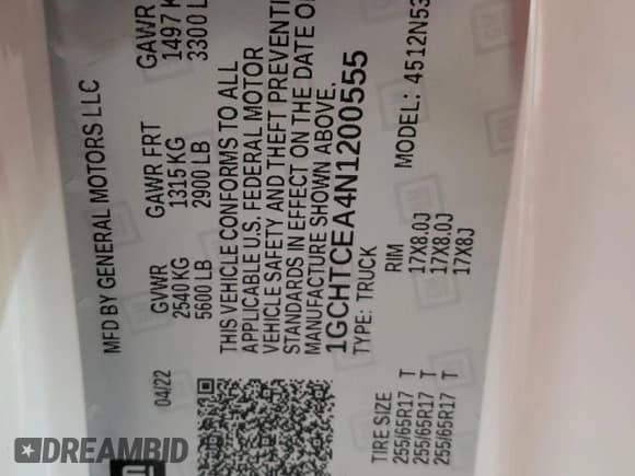 ✅ 2022 Chevrolet Colorado 4WD LT • VIN: 1GCHTCEA4N1200555 • Лот: 69119244. Опубликован ранее на Copart с пробегом Не указан. Бесплатный доступ к архиву аукционных продаж из США и подробный отчёт об истории автомобиля на DreamBid. Изображение 12.