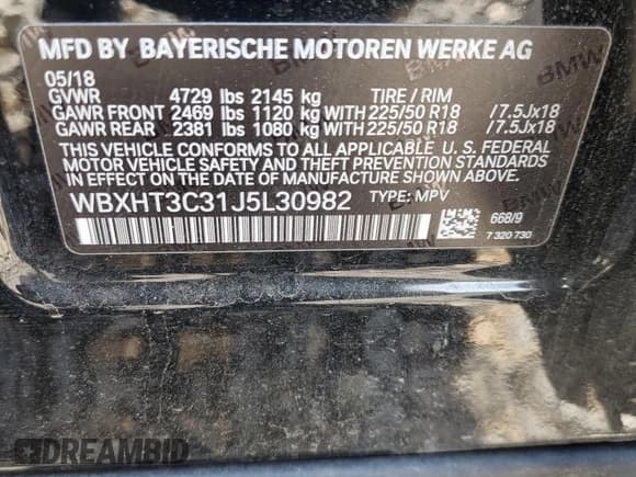 ✅ 2018 BMW X1 xDrive28i • VIN: WBXHT3C31J5L30982 • Lot: 85597015. Listed on Copart with 76,206 mi. Free auction sales archive from the USA and detailed vehicle history report at DreamBid. Image 13.