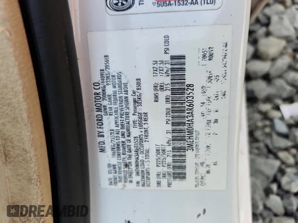 ✅ 2010 Mercury Milan • VIN: 3MEHM0HA3AR603528 • Lot: 65342965. Wystawiony na Copart z przebiegiem 115 609 mil. Bezpłatny archiwum sprzedaży aukcyjnych z USA i szczegółowy raport historii pojazdu na DreamBid. Zdjęcie 13.