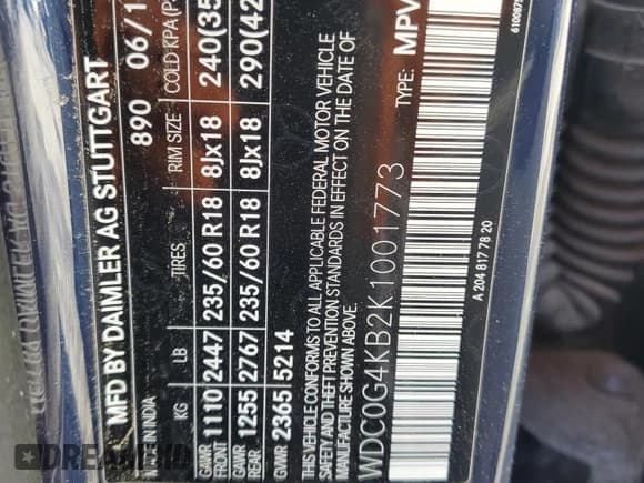 ✅ 2019 Mercedes-Benz GLC 300 • VIN: WDC0G4KB2K1001773 • Лот: 87501755. Опубликован ранее на Copart с пробегом Не указан. Бесплатный доступ к архиву аукционных продаж из США и подробный отчёт об истории автомобиля на DreamBid. Изображение 14.