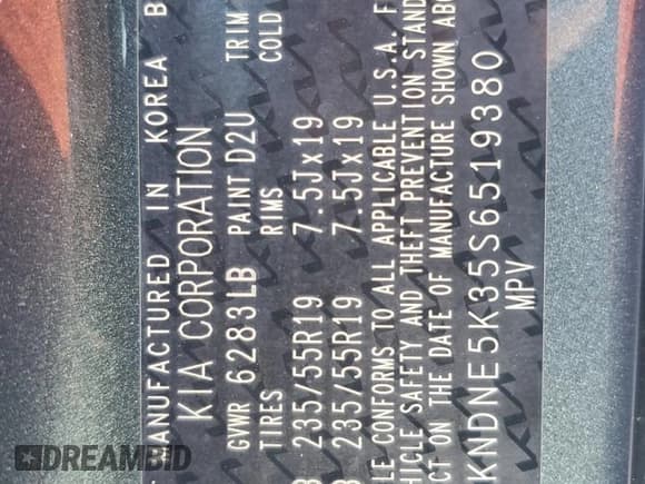 ✅ 2025 Kia Carnival SX Prestige • VIN: KNDNE5K35S6519380 • Lot: 69643535. Listed on Copart with 1,593 mi. Free auction sales archive from the USA and detailed vehicle history report at DreamBid. Image 13.