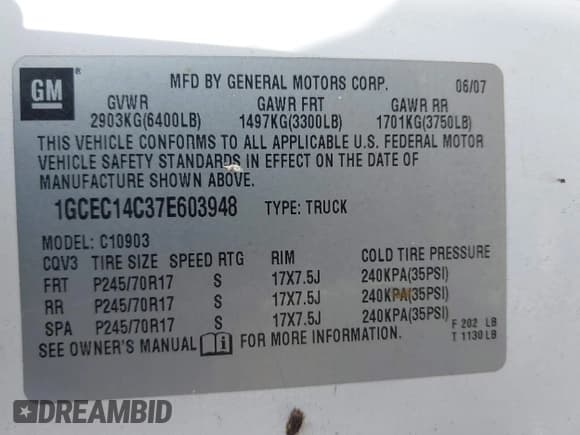 ✅ 2007 Chevrolet Silverado 1500 Work Truck • VIN: 1GCEC14C37E603948 • Лот: 43411938. Опубликован ранее на IAAI с пробегом Не указан. Бесплатный доступ к архиву аукционных продаж из США и подробный отчёт об истории автомобиля на DreamBid. Изображение 9.