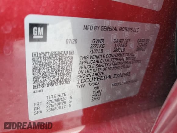 ✅ 2020 Chevrolet Silverado 1500 RST • VIN: 1GCUYEED4LZ322501 • Lot: 70527605. Wystawiony na Copart z przebiegiem 42 924 mil. Bezpłatny archiwum sprzedaży aukcyjnych z USA i szczegółowy raport historii pojazdu na DreamBid. Zdjęcie 12.