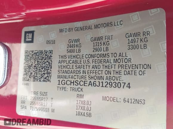 ✅ 2018 Chevrolet Colorado 2WD LT • VIN: 1GCHSCEA6J1293074 • Lot: 42468753. Listed on IAAI with 49,061 mi. Free auction sales archive from the USA and detailed vehicle history report at DreamBid. Image 9.