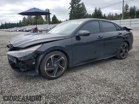 ✅ 2021 Hyundai Elantra N Line • VIN: KMHLR4AF7MU174297 • Лот: 80578905. Опубликован ранее на Copart с пробегом 23 506 миль. Бесплатный доступ к архиву аукционных продаж из США и подробный отчёт об истории автомобиля на DreamBid. Изображение 1.