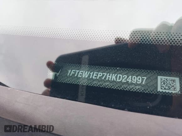 ✅ 2017 Ford F-150 XL • VIN: 1FTEW1EP7HKD24997 • Lot: 43180957. Listed on IAAI with 94,045 mi. Free auction sales archive from the USA and detailed vehicle history report at DreamBid. Image 9.