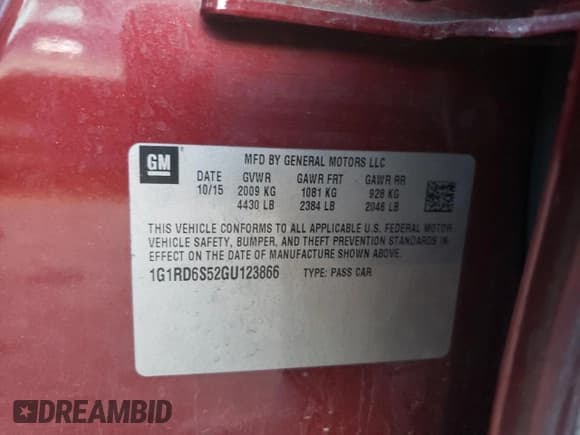 ✅ 2016 Chevrolet Volt Premier • VIN: 1G1RD6S52GU123866 • Lot: 76239003. Wystawiony na Copart z przebiegiem 82 012 mil. Bezpłatny archiwum sprzedaży aukcyjnych z USA i szczegółowy raport historii pojazdu na DreamBid. Zdjęcie 13.