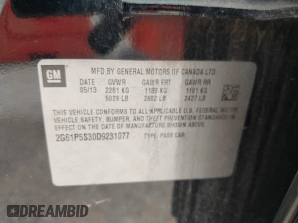 ✅ 2013 Cadillac XTS Luxury • VIN: 2G61P5S30D9231077 • Лот: 42877576. Опубликован ранее на IAAI с пробегом 184 373 миль. Бесплатный доступ к архиву аукционных продаж из США и подробный отчёт об истории автомобиля на DreamBid. Изображение 9.