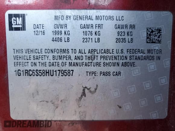 ✅ 2017 Chevrolet Volt LT • VIN: 1G1RC6S58HU179587 • Lot: 44472384. Wystawiony na Copart z przebiegiem 125 132 mil. Bezpłatny archiwum sprzedaży aukcyjnych z USA i szczegółowy raport historii pojazdu na DreamBid. Zdjęcie 12.