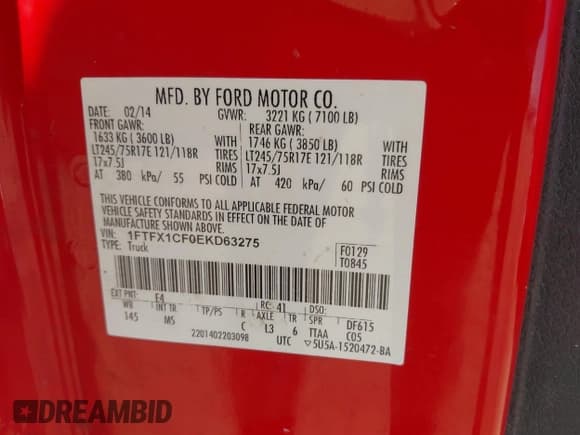 ✅ 2014 Ford F-150 XL • VIN: 1FTFX1CF0EKD63275 • Lot: 41779075. Wystawiony na IAAI z przebiegiem 250 504 mil. Bezpłatny archiwum sprzedaży aukcyjnych z USA i szczegółowy raport historii pojazdu na DreamBid. Zdjęcie 9.