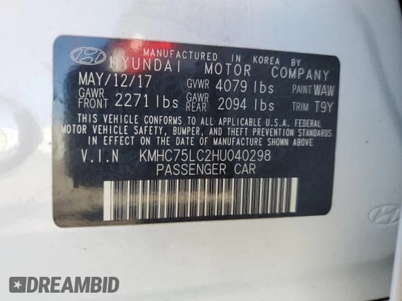 ✅ 2017 Hyundai Ioniq SEL • VIN: KMHC75LC2HU040298 • Lot: 45430405. Wystawiony na Copart z przebiegiem 127 375 mil. Bezpłatny archiwum sprzedaży aukcyjnych z USA i szczegółowy raport historii pojazdu na DreamBid. Zdjęcie 12.
