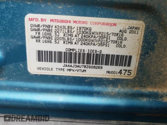 ✅ 2011 Mitsubishi Outlander Sport SE • VIN: JA4AJ3AU7BZ608269 • Lot: 57117035. Wystawiony na Copart z przebiegiem 157 928 mil. Bezpłatny archiwum sprzedaży aukcyjnych z USA i szczegółowy raport historii pojazdu na DreamBid. Zdjęcie 13.