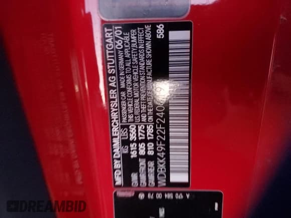 ✅ 2002 Mercedes-Benz SLK 230 Kompressor • VIN: WDBKK49F22F240019 • Lot: 88418885. Listed on Copart with 55,974 mi. Free auction sales archive from the USA and detailed vehicle history report at DreamBid. Image 13.