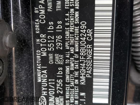 ✅ 2011 Hyundai Equus Ultimate • VIN: KMHGH4JF8BU042490 • Lot: 80510645. Listed on Copart with 115,531 mi. Free auction sales archive from the USA and detailed vehicle history report at DreamBid. Image 12.