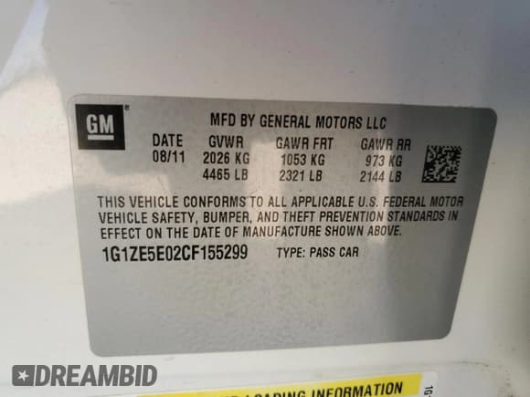 ✅ 2012 Chevrolet Malibu LTZ 1LZ • VIN: 1G1ZE5E02CF155299 • Lot: 77663354. Wystawiony na Copart z przebiegiem 135 134 mil. Bezpłatny archiwum sprzedaży aukcyjnych z USA i szczegółowy raport historii pojazdu na DreamBid. Zdjęcie 13.