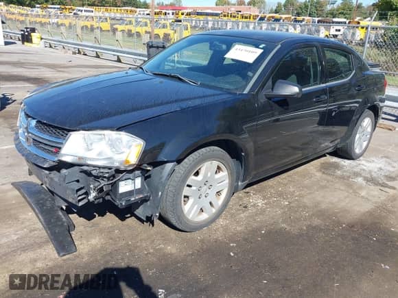 2013 Dodge Avenger SE with VIN 1C3CDZAB8DN677218, listed as a IAAI auction lot 43470109 with 140,223 mi miles and . Bid and sale history available at DreamBid. Image 2.