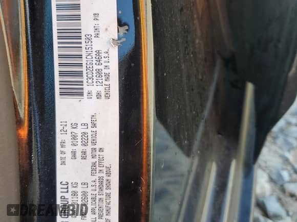 2012 Dodge Avenger SXT Plus с VIN 1C3CDZEG1CN151503, выставлен на аукционе Copart как лот 71440064 с пробегом 176 599 миль миль и Списание • Salvage title. История ставок и продаж доступна на DreamBid. Изображение 12.