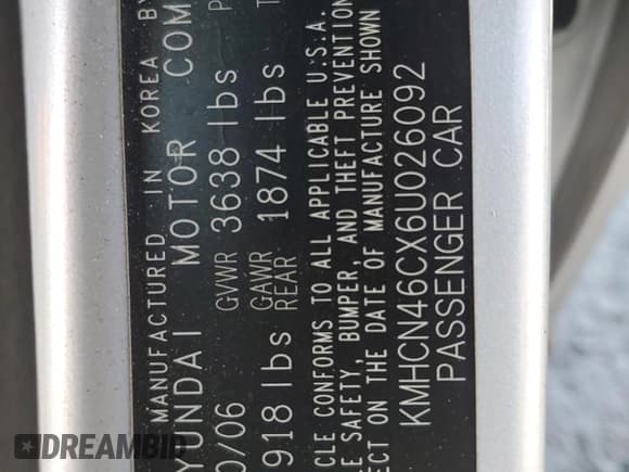 ✅ 2006 Hyundai Accent GLS • VIN: KMHCN46CX6U026092 • Лот: 66013045. Опубликован ранее на Copart с пробегом 117 657 миль. Бесплатный доступ к архиву аукционных продаж из США и подробный отчёт об истории автомобиля на DreamBid. Изображение 12.