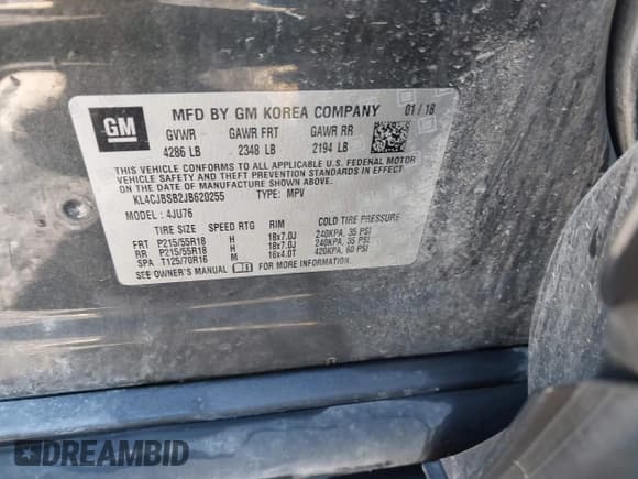 ✅ 2018 Buick Encore Preferred II • VIN: KL4CJBSB2JB620255 • Lot: 40743681. Wystawiony na IAAI z przebiegiem 73 074 mil. Bezpłatny archiwum sprzedaży aukcyjnych z USA i szczegółowy raport historii pojazdu na DreamBid. Zdjęcie 9.