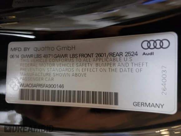 ✅ 2015 Audi RS 5 • VIN: WUAC6AFR5FA900146 • Lot: 68549284. Listed on Copart with Not provided. Free auction sales archive from the USA and detailed vehicle history report at DreamBid. Image 12.