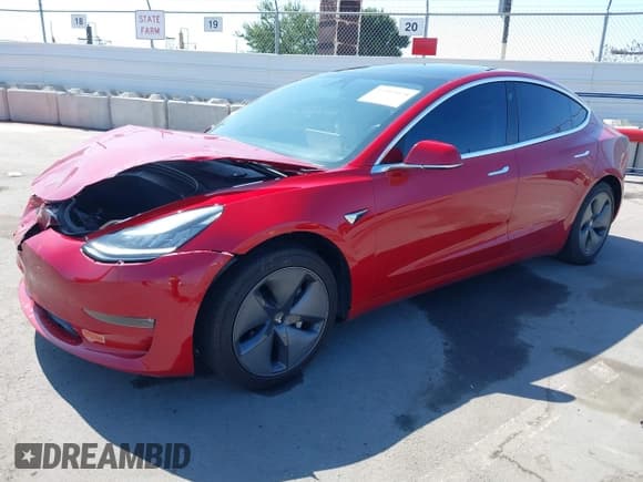 ✅ 2019 Tesla Model 3 Long Range • VIN: 5YJ3E1EB5KF496786 • Lot: 43305024. Listed on IAAI with 50,011 mi. Free auction sales archive from the USA and detailed vehicle history report at DreamBid. Image 2.