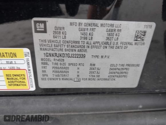 ✅ 2016 Chevrolet Traverse LTZ • VIN: 1GNKRJKD7GJ222339 • Lot: 42415735. Wystawiony na IAAI z przebiegiem 130 183 mil. Bezpłatny archiwum sprzedaży aukcyjnych z USA i szczegółowy raport historii pojazdu na DreamBid. Zdjęcie 9.