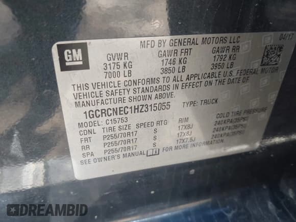 ✅ 2017 Chevrolet Silverado 1500 Work Truck • VIN: 1GCRCNEC1HZ315055 • Лот: 43624315. Опубликован ранее на IAAI с пробегом 162 384 миль. Бесплатный доступ к архиву аукционных продаж из США и подробный отчёт об истории автомобиля на DreamBid. Изображение 9.