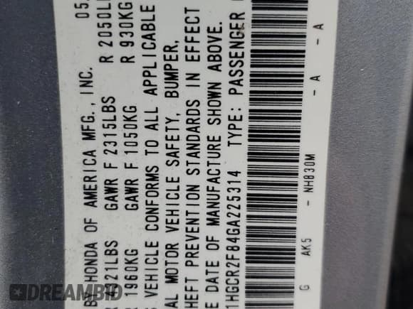 ✅ 2016 Honda Accord EX-L • VIN: 1HGCR2F84GA225314 • Lot: 93287165. Wystawiony na Copart z przebiegiem 100 111 mil. Bezpłatny archiwum sprzedaży aukcyjnych z USA i szczegółowy raport historii pojazdu na DreamBid. Zdjęcie 12.