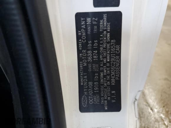 ✅ 2009 Hyundai Accent GS • VIN: KMHCM36C29U116578 • Лот: 64082935. Опубликован ранее на Copart с пробегом 91 454 миль. Бесплатный доступ к архиву аукционных продаж из США и подробный отчёт об истории автомобиля на DreamBid. Изображение 13.