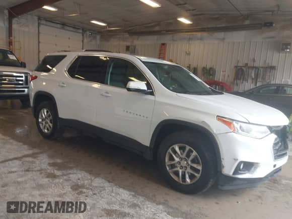 2018 Chevrolet Traverse LT Cloth z VIN 1GNERGKW6JJ260945, wystawiony jako IAAI lot #43031586 z przebiegiem 205 121 mil mil oraz . Historia ofert i sprzedaży dostępna na DreamBid. Obrazek 1.