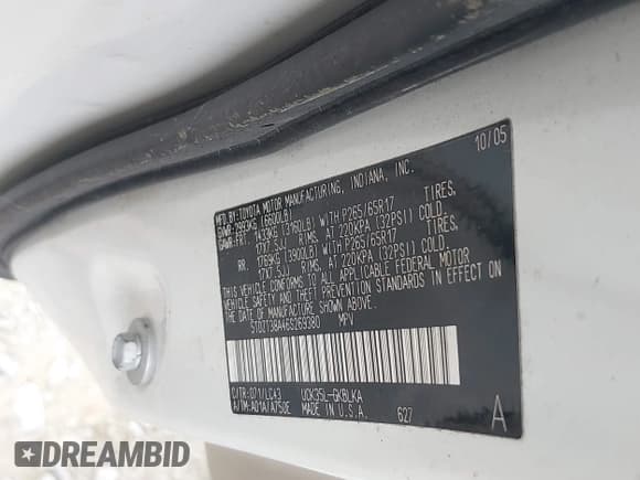 ✅ 2006 Toyota Sequoia Limited • VIN: 5TDZT38A46S269380 • Lot: 41941588. Listed on IAAI with 285,464 mi. Free auction sales archive from the USA and detailed vehicle history report at DreamBid. Image 9.