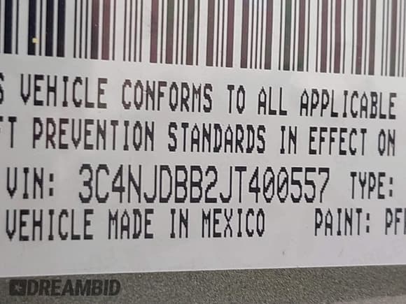 ✅ 2018 Jeep Compass Altitude • VIN: 3C4NJDBB2JT400557 • Лот: 42629821. Опубликован ранее на IAAI с пробегом 127 397 миль. Бесплатный доступ к архиву аукционных продаж из США и подробный отчёт об истории автомобиля на DreamBid. Изображение 9.