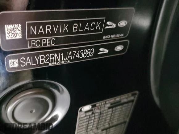 ✅ 2018 Land Rover Range Rover Velar S • VIN: SALYB2RN1JA743889 • Lot: 46077705. Listed on Copart with 119,805 mi. Free auction sales archive from the USA and detailed vehicle history report at DreamBid. Image 12.