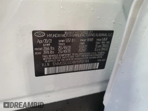 ✅ 2021 Hyundai Santa Fe Calligraphy • VIN: 5NMS5DAL4MH358184 • Lot: 43416114. Wystawiony na Copart z przebiegiem 6 572 mil. Bezpłatny archiwum sprzedaży aukcyjnych z USA i szczegółowy raport historii pojazdu na DreamBid. Zdjęcie 12.