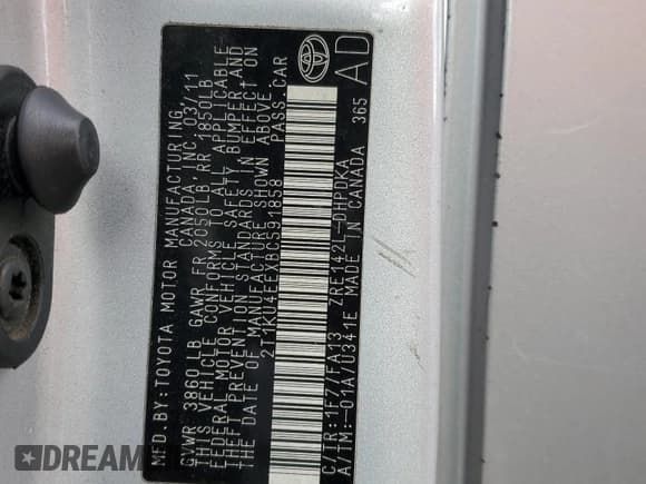 ✅ 2011 Toyota Matrix • VIN: 2T1KU4EEXBC591858 • Lot: 82485825. Listed on Copart with Not provided. Free auction sales archive from the USA and detailed vehicle history report at DreamBid. Image 13.