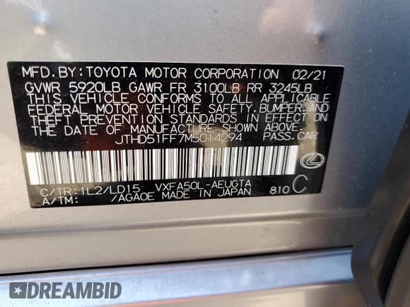 ✅ 2021 Lexus LS 500 • VIN: JTHD51FF7M5014294 • Lot: 84228285. Wystawiony na Copart z przebiegiem 20 861 mil. Bezpłatny archiwum sprzedaży aukcyjnych z USA i szczegółowy raport historii pojazdu na DreamBid. Zdjęcie 13.