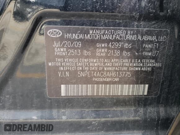 ✅ 2010 Hyundai Sonata GLS • VIN: 5NPET4AC8AH613775 • Лот: 80366074. Опубликован ранее на Copart с пробегом 163 936 миль. Бесплатный доступ к архиву аукционных продаж из США и подробный отчёт об истории автомобиля на DreamBid. Изображение 12.