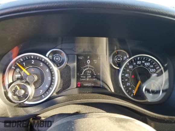 ✅ 2019 Ram 1500 Tradesman • VIN: 1C6SRFNT2KN872326 • Lot: 63645674. Listed on Copart with 108,922 mi. Free auction sales archive from the USA and detailed vehicle history report at DreamBid. Image 9.