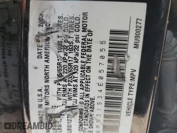 ✅ 2004 Mitsubishi Endeavor XLS • VIN: 4A4MN31S34E057055 • Lot: 58129705. Wystawiony na Copart z przebiegiem 133 940 mil. Bezpłatny archiwum sprzedaży aukcyjnych z USA i szczegółowy raport historii pojazdu na DreamBid. Zdjęcie 13.